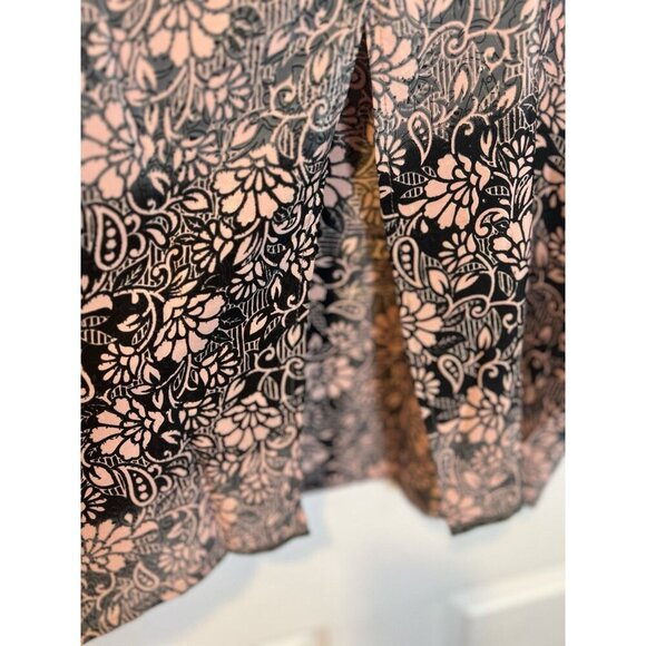 Karma Highway Boho Floral Print Camisole One Size Cropped Pink/Black Slit Back - Picture 9 of 9